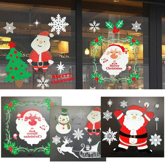 Ludlz Christmas Window Clings Christmas Window Stickers Christmas Window Decorations Xmas Holiday Santa Window Decals Clings for Glass Window