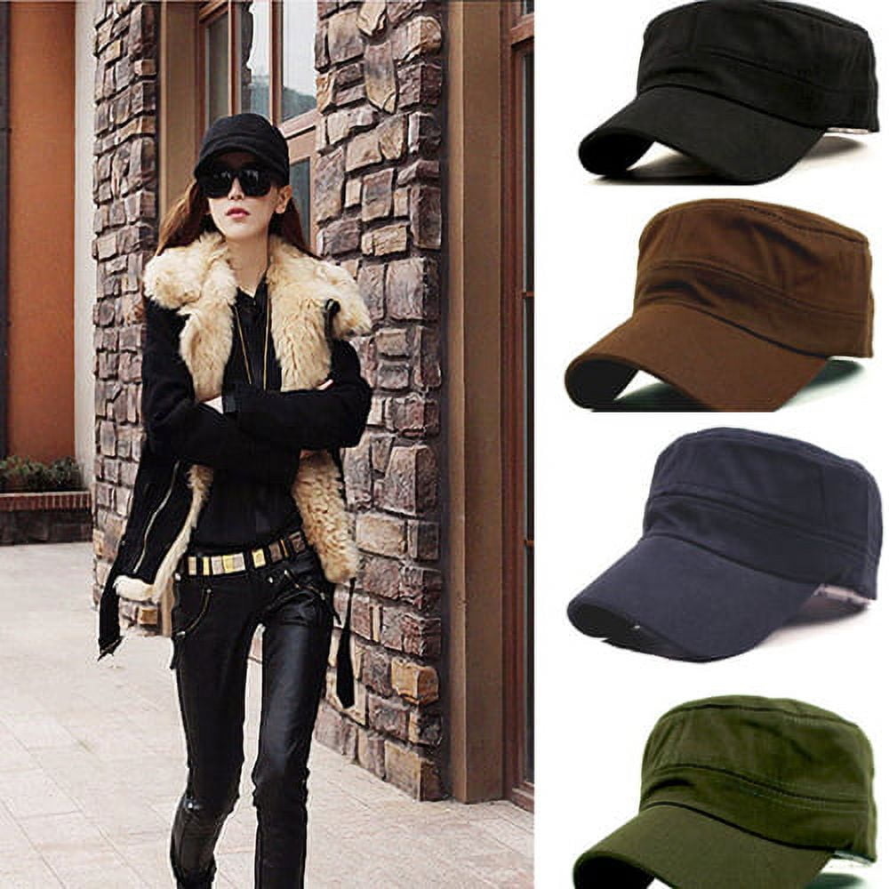 Ludlz Classic Women Men Adjustable Plain Vintage Army Military Cadet