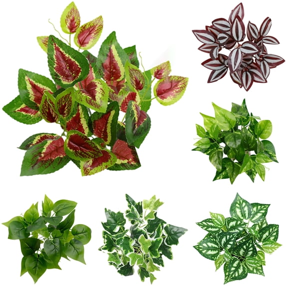Ludlz Clear Texture Artificial Leaf Fadeless Plastic Floral Arrangement Simulation Plant Home Decor
