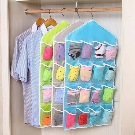 Ludlz Closet Hanging Organizer,Wall Shelf Wardrobe Storage Bags,Space Saver Bag for Bra Underwear Underpants Socks Closet Multi-role Hanging Bag Socks Rack Hanger Storage Organizer