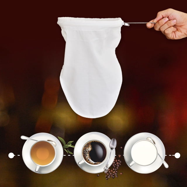 Ludlz Cloth Coffee Strainer Tea Filter Bag Sock Stainless Steel Handle ...