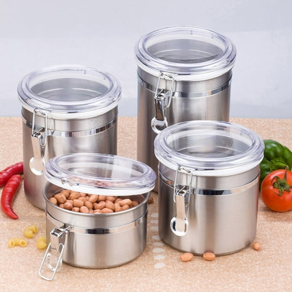 Ludlz Coffee and Food Storage Canister - Patented Airtight Lid Preserve Food Freshness with Two Way , Stainless Steel Food Container Coffee Flour Sugar Tea Container Holder