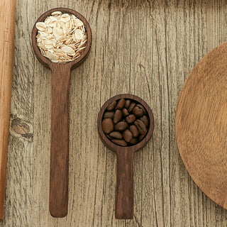 4 Pack Wooden Scoops for Canisters,15ml Small Coffee Scoop in Beech Wood  Coffee Measure Scoop Set Wooden Tablespoon Ground Coffee Scoop Home Kitchen
