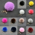 thumbnail image 1 of Ludlz Colorful Women Faux Rabbit Fur Ball Pompom Keychain Phone Handbag Charm Pendant, 1 of 8