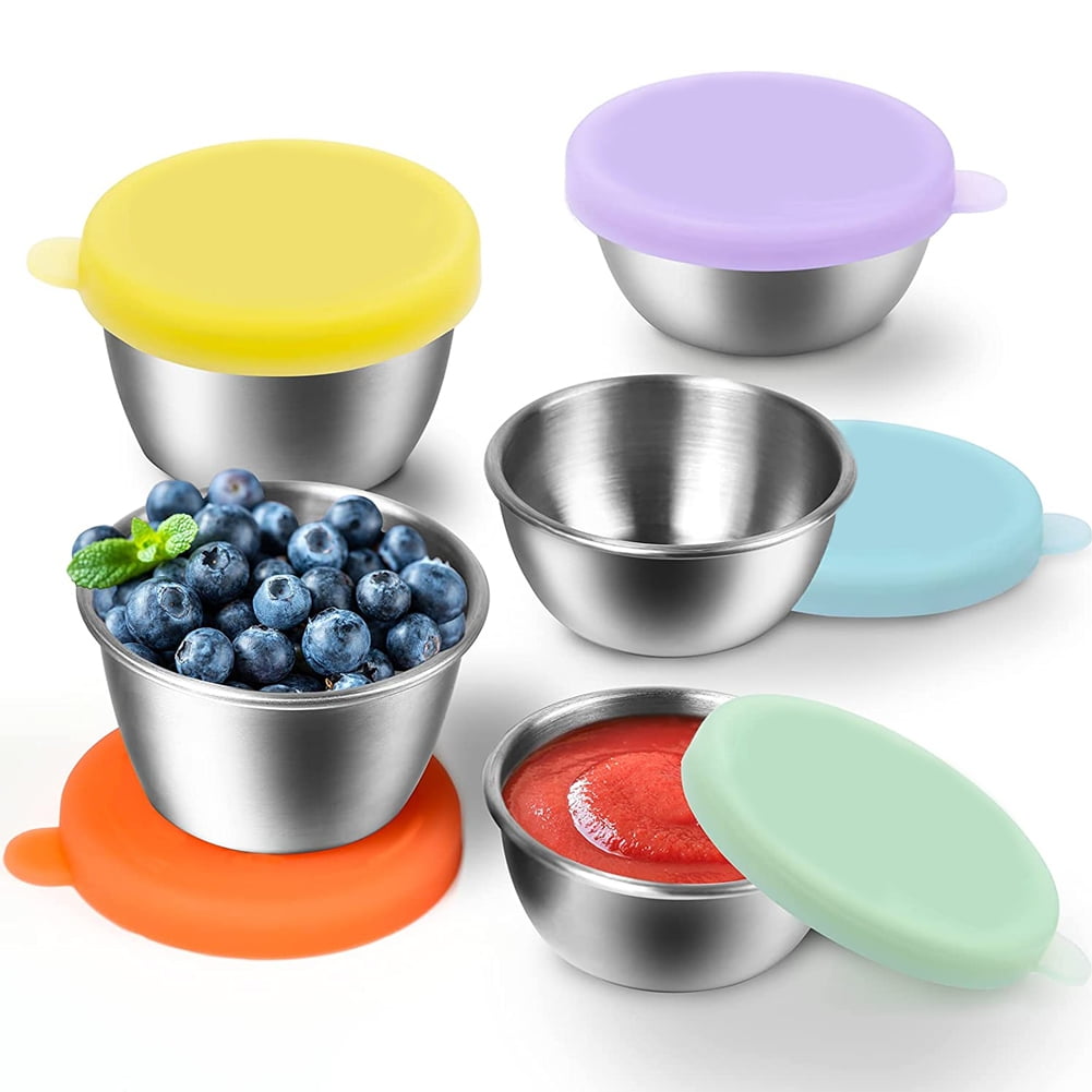 Ludlz Condiment Containers with Lids, Salad Dressing Container To Go, 50ml Reusable Stainless