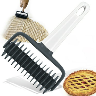 Ludlz Cookie Pie Pizza Bread Pastry Lattice Roller Cutter Craft DIY Baking Tool Plastic Pizza Dough Cookie Bread Wheel Lattice Roller Cutter Kitchen Baking Tool