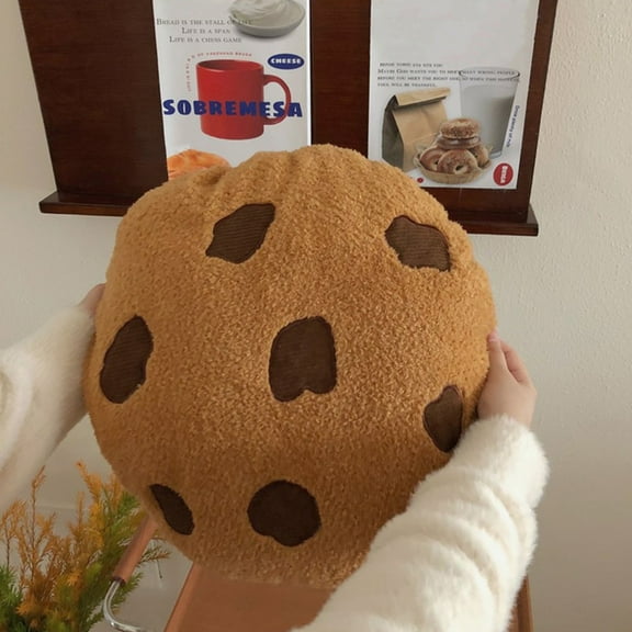 Ludlz Creative Throw Pillow Cookie Shape Soft Comfortable Plush Lovely Sofa Butt Cushion Floor Pillow Room Decor
