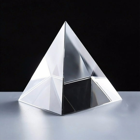 Ludlz Crystal Clear Pyramid 5/6/7/8cm Clear Glass Faux Crystal Pyramid Prism Crafts Home Office Ornament