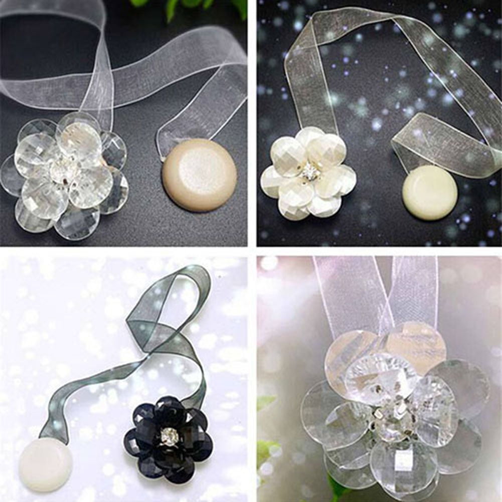 Ludlz Curtain Tiebacks,Floral Tiebacks Voile Net Door Window