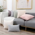 thumbnail image 1 of Ludlz Cushion Cover Stripe Design Good Comfort Soft Touch Anti-fouling Decorative Faux Rabbit Fur Plush Throw Pillow Cover Home Supply, 1 of 8
