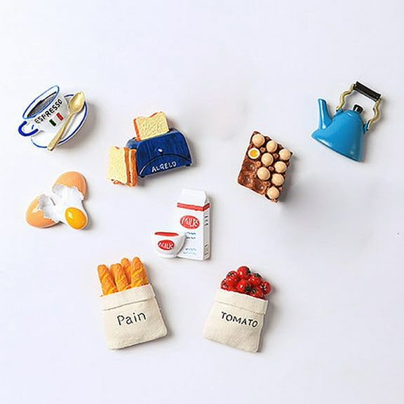 Ludlz Decorative Refrigerator Magnets, Perfect Fridge Magnets for House Office Personal Use Sticker Bread Shaped Portable Magnetic Cute Food Fridge Magnet for Kitchen Fridge