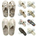 thumbnail image 1 of Ludlz Disposable Slippers Non-Slip Fleece Cloth Closed Toe Spa Slippers for Hotel, Travel, Guest and Home Portable Disposable Tree Leaf Print Closed Toe Slippers Hotel Travel SPA Shoes, 1 of 7