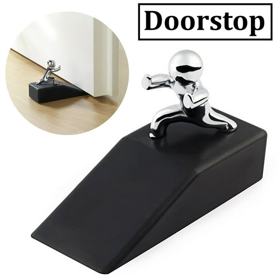 Ludlz Door Stopper Premium Heavy Duty Door Stop Rubber Wedge with Decorative Storage Holder - Ideal Doorstop for Draft Stopping & More - The Improved