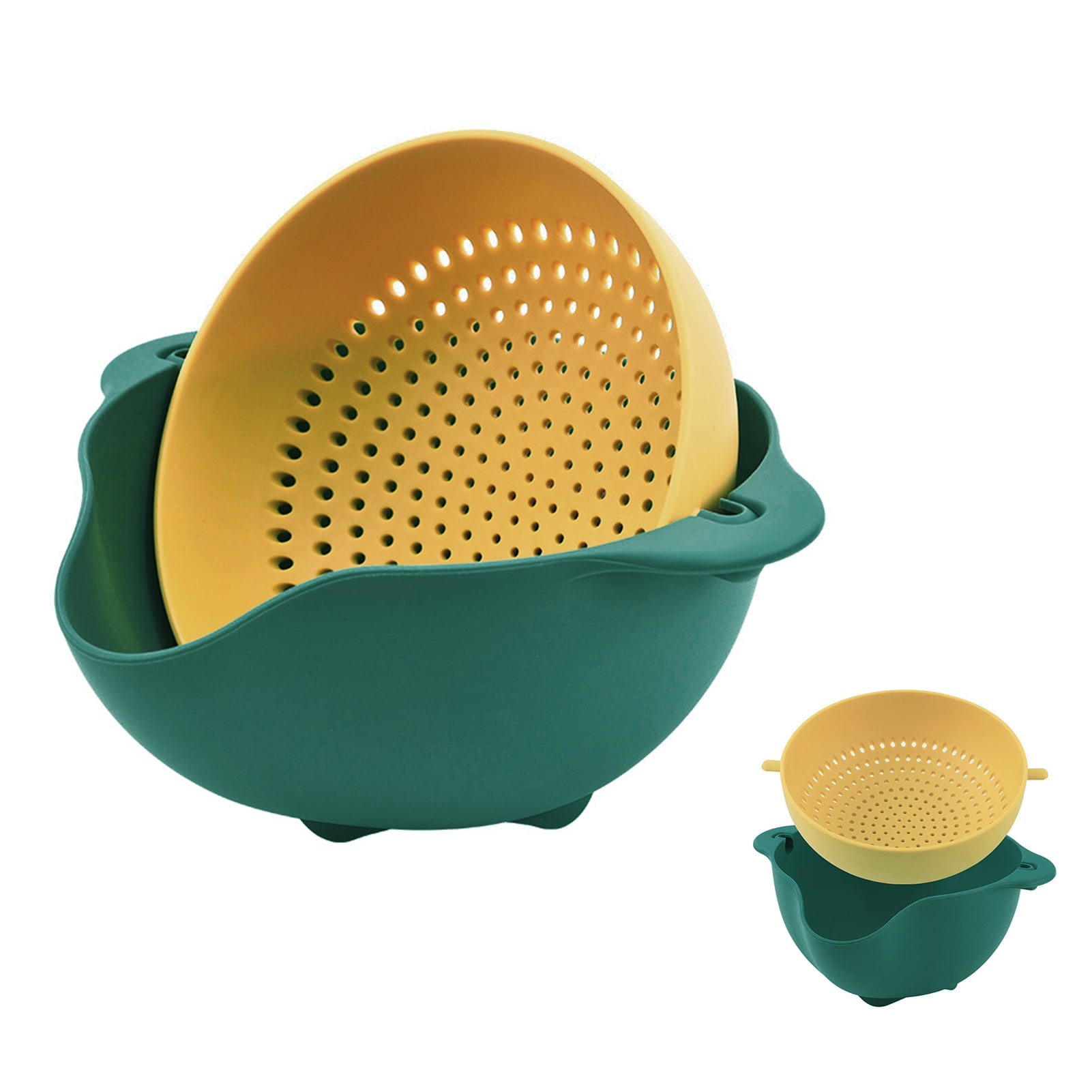 Ludlz Double Layer Drain Basket with Handle Detachable Food Grade PP ...