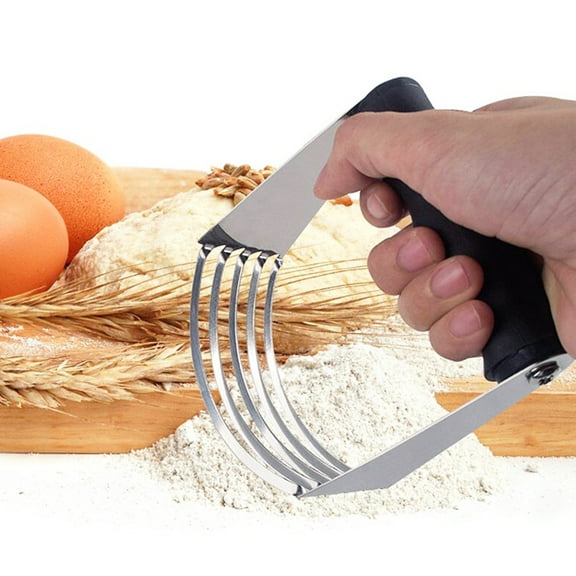 Ludlz Dough Blender Stainless Steel Pastry Cutter - Multipurpose Bench Scraper - Great as Dough Cutter for Pastry Butter and Pizza Dough - Smooth Baking Dough Tools