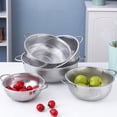 thumbnail image 1 of Ludlz Drain Basket Stainless Steel Colander Sturdy Handles Fruit Vegetable Washing Basket for Home Kitchen, 1 of 8