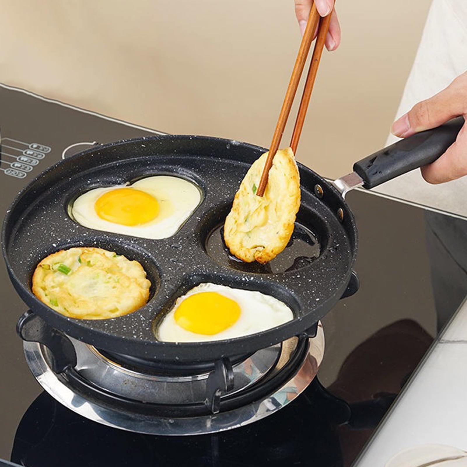 Ludlz Egg Frying Pan NonStick Easy to Clean Evenly Heats Egg Cooker