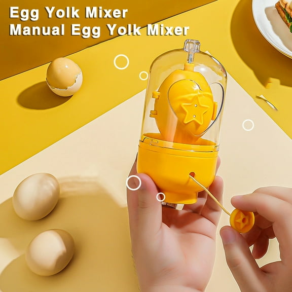 Ludlz Egg Yolk White Mixer Scrambler Manual Egg Shaker Making Hard Boiled Golden Eggs Hand Pull Type Manual Blender Spinner Stirring Maker Kitchen Tools