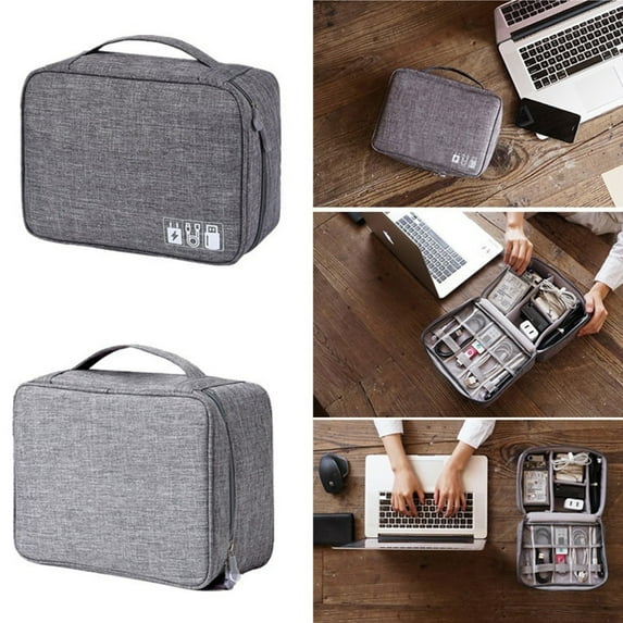 Ludlz Electronic Accessories Bag,Portable Travel Digital Electronic Accessories Case Cable Charger Storage Bag for Cable,USB,Earphones,Portable Hard Drives,Power Banks