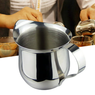 Milk Frothing Pitcher, Stainless Steel Coffee Milk Frothing Cup Milk Frother  Steamer Cup with Lid and Handle Coffee Latte Art Cup for Home Office  Kitchen Coffee Shop, Silver (1000ml) - Yahoo Shopping