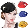 thumbnail image 1 of Ludlz Fascinators Hats 20s 50s Hat Pillbox Hat Cocktail Tea Party Headwear with Veil for Girls and Women, 1 of 2