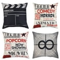 thumbnail image 1 of Ludlz Fashion Cinema Pattern Letters Cushion Cover Home Sofa Decor Throw Pillow Case, 1 of 8