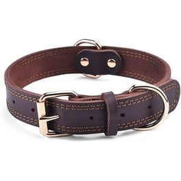 Genuine Leather Round Circle Rolled Dog Collar with Leash 4ft for Medium Large Pet sz XL Neck 18 22 Walmart