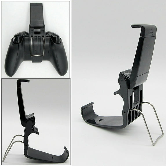 Ludlz Foldable Controller Clip Mobile Phone Plastic Holder Smartphone Game Clamp for One Controller Universal Phone Mount Bracket Gamepad Controller Clip Holder for One Handle