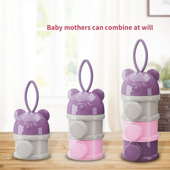 Ludlz Formula Dispenser, Twist-Lock Stackable On-The-Go BPA Free Milk Powder Box Baby Food Storage Container Snack Cups for Toddlers - no Powder Leakage
