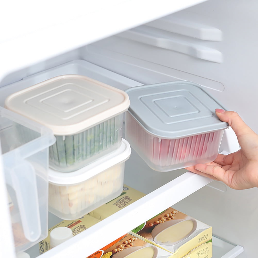  elabo Food Storage Containers Fridge Produce Saver- 3 Piece Set  Stackable Refrigerator Organizer Keeper Drawers Bins Baskets with Lids and  Removable Drain Tray for Veggie, Berry, Fruits and Vegetables: Home 