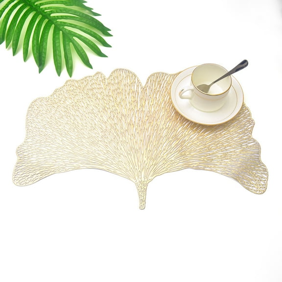 Ludlz Gingko Leaf Design Kitchen Placemat Mat Bowl Anti-Slip Pad Coaster Party Decor