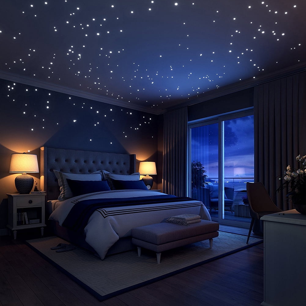 MAFOX Glow in The Dark Stars for Ceiling or Wall Stickers Glowing Wall Decals Stickers Room Decor Kit Galaxy Glow Star Set and Solar