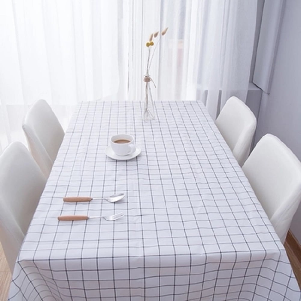 Ludlz Heavy Weight Vinyl Square Table Cover Wipe Clean PVC Tablecloth Oil-Proof/Waterproof Stain ...