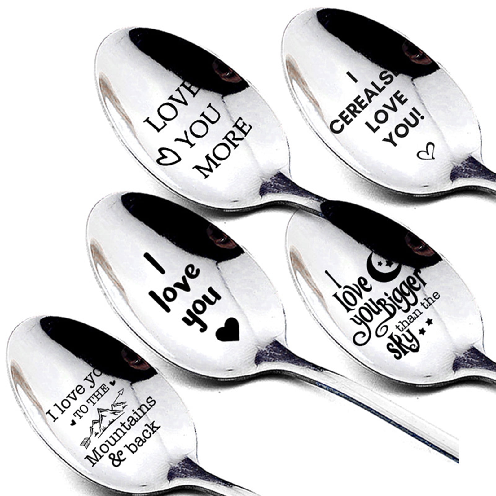 Ludlz Stir Your The Think of Me - Stainless Steel Espresso Engraving Spoons for Friend Girlfriend Sister Gift Ideas Sister Birthday Gifts and Coffee