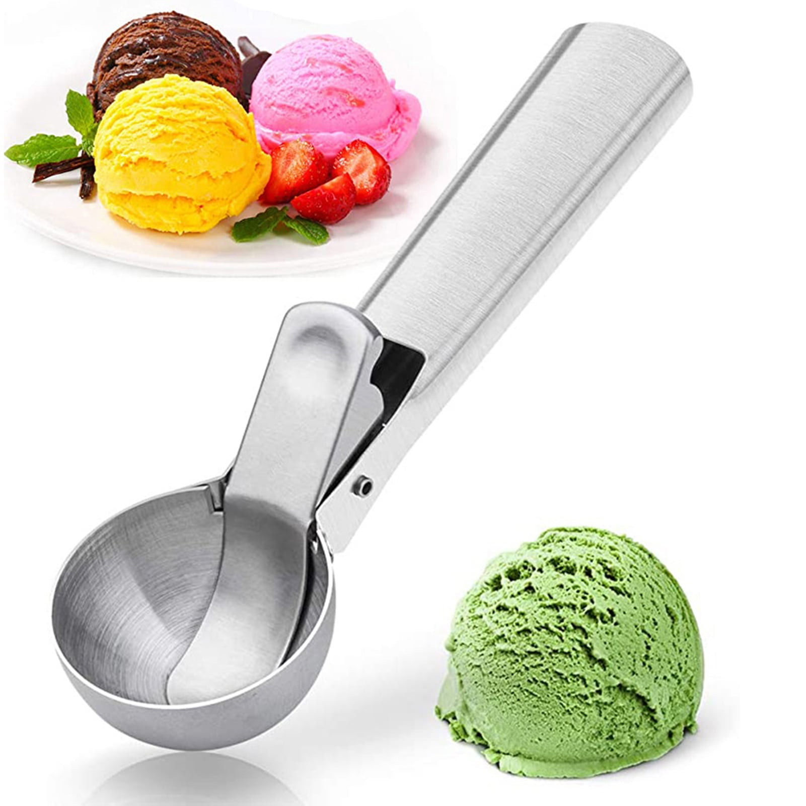 Ludlz Stainless Steel Ice Cream Scooper with Trigger, Small, Medium and  Large Cookie Scoops for Baking, Easy to Clean, Highly Durable, Ergonomic  Handle Cookie Dough Scoop 