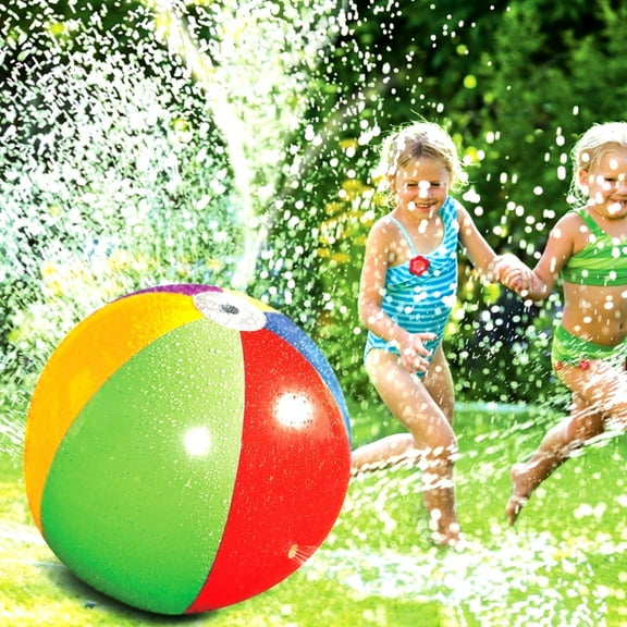 Ludlz Inflatable Beach Sprinkler, 30", PVC, Colorful