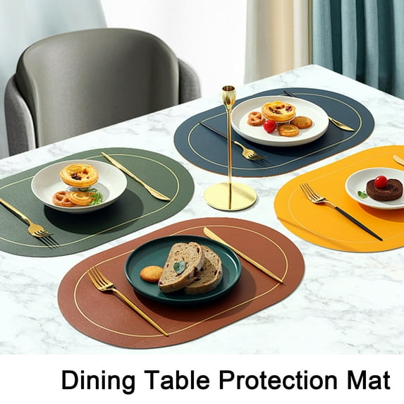 Ludlz Insulation Pad Easy Clean Faux Leather Placemat Heat Resistant Table Protection Mat for Home Kitchen