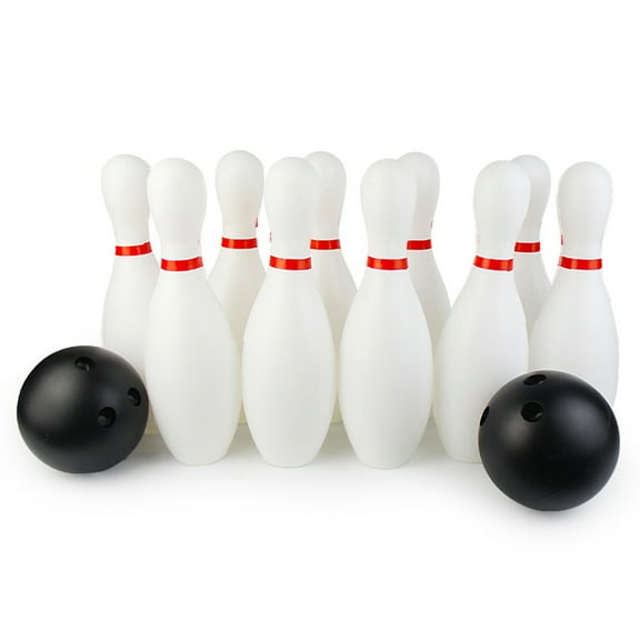 Ludlz Kids Bowling Set Includes 10 Classical White Pins and 2 Balls, Suitable as Toy Gifts, Indoor & Outdoor , Great for Toddler Preschoolers and School-age Child, Boys & Girls