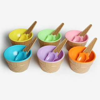 4Pcs Dessert Spoons Eco-friendly Anti-deform Plastic Small Ice Cream Spoon  Supplies for Home