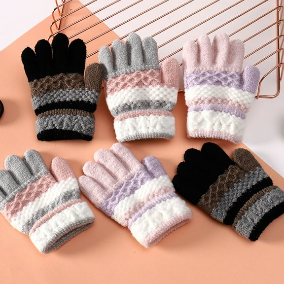 Ludlz Kids Warm Gloves Winter Stretch Gloves Knit Gloves for Boys Girls