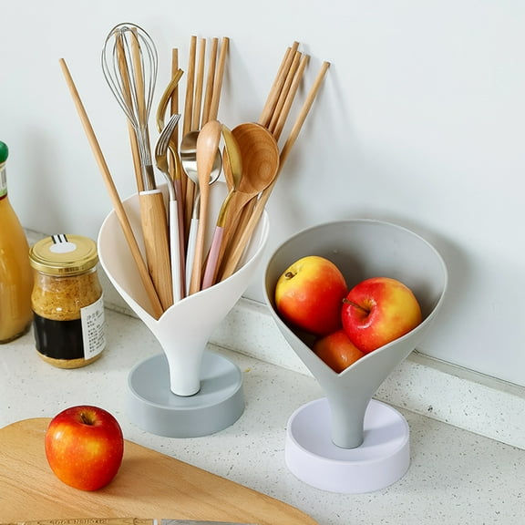 Ludlz Kitchen Funnel Storage Tray Drain Shelf Funnel Shape Fruit Strainer Rack Vegetable Kitchen Decor