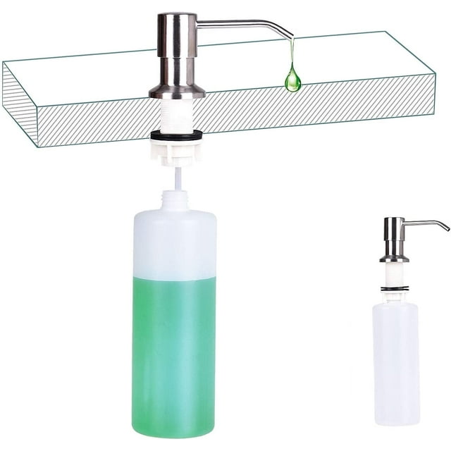 Ludlz Kitchen Sink Soap Dispenser, Stainless Steel Pump Head Lotion