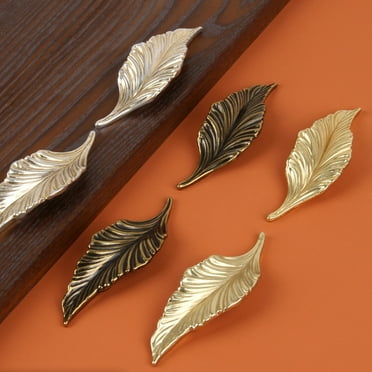 Ludlz Leaf Handle Aluminum Alloy Cupboard Dresser Door Drawer Pull Cabinet Door Knob