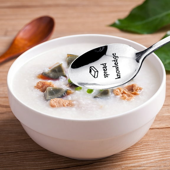 Ludlz Letter Handle Ice Cream Dessert Coffee Spoon Kitchen Tableware Teacher Day Gift