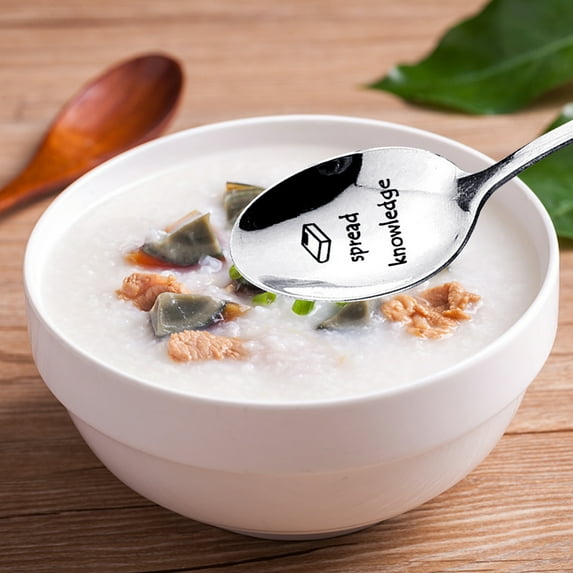 Ludlz Letter Handle Ice Cream Dessert Coffee Spoon Kitchen Tableware Teacher Day Gift