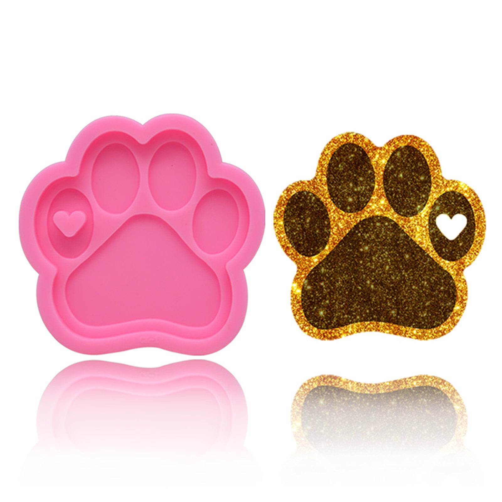 4 PCS Resin Keychain Molds, AFUNTA Milk Tea Cup Silicone Mold Heart-Shaped  Paw Print Resin Molds Silicone with 10 Key Rings, for DIY Keychain Pendant
