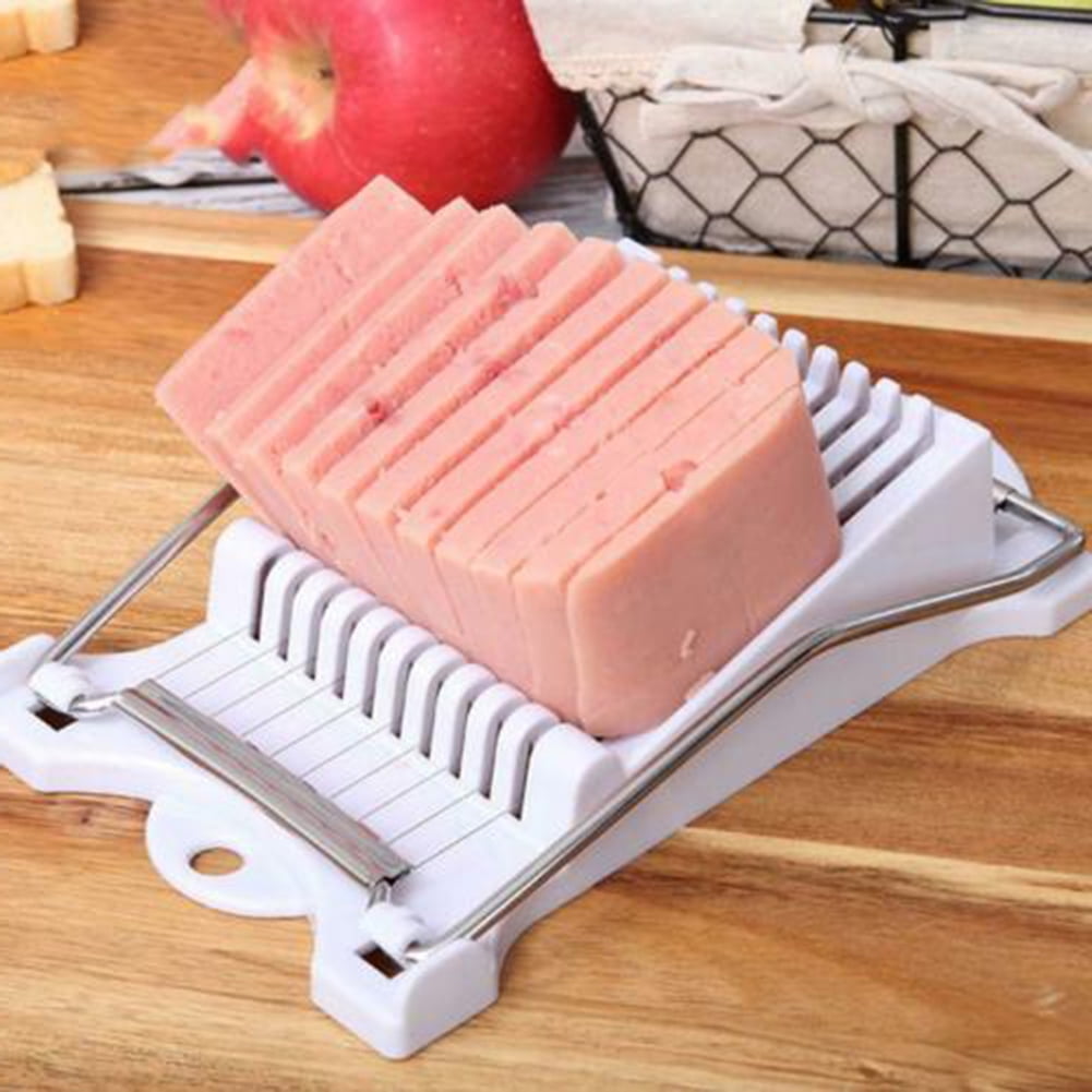 Egg Slicer For Hard Boiled Eggs Spam Slicer FENGCHEN Luncheon Meat Slicer  Soft Food Cheese Sushi Cutter Meat,Cutting Machine With 10 Singing Cutting  Wires in Stainless Steel 