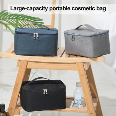 Ludlz Makeup Bag Travel Large Cosmetic Bag Case Organizer Pouch Make Up Toiletry Bags for Women Anti-static Waterproof Oxford Cloth Professional Cosmetic Makeup Bag Organizer for Home