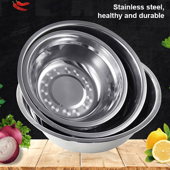 Ludlz Meal Prep Stainless Steel Mixing Bowls Set, Home, Refrigerator, and Kitchen Food Storage Organizers | Ecofriendly, Reusable, Heavy Duty Mixing Cooking Baking Food Bowl
