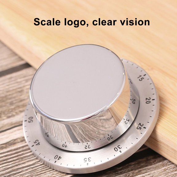 Ludlz Mechanical Timer Manual Magnetic No Battery Required Round 60-Minute Visual Countdown Stainless Steel Cooking Student Study Timer Kitchen Gadgets